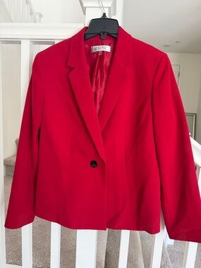 Kasper Vibrant Red Single-Button Blazer